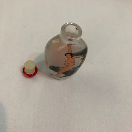 Inside Painted Oriental Erotic Snuff/Scent Bottle.