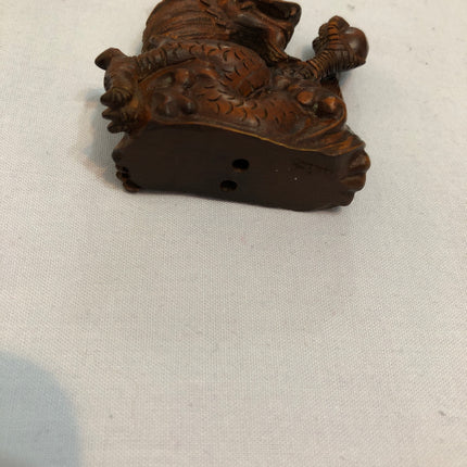 Carved Boxwood Netsuke (Signed).