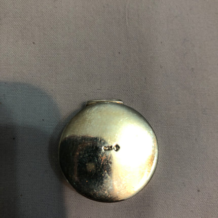 Silver Pill Box with Horses Head Embossed On Lid.