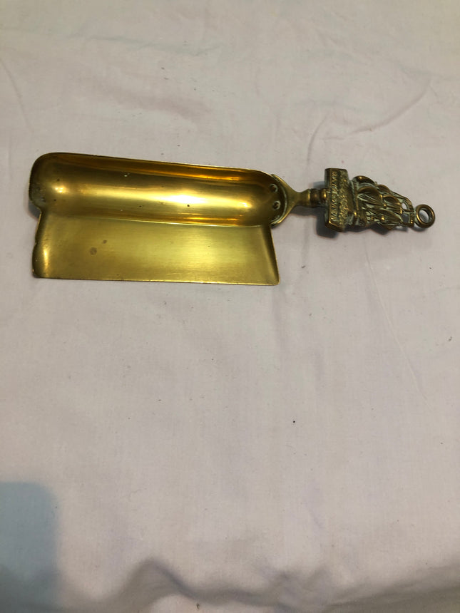 Brass Table Shovel With Mayflower Ship Handle.
