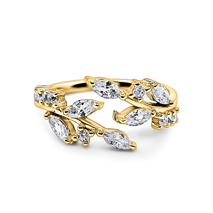 Adjustable Leaf Ring in Gold