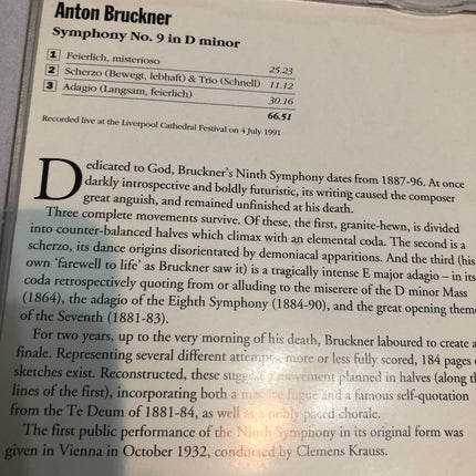 Anton Bruckner - Symphony No 9 In D Minor.