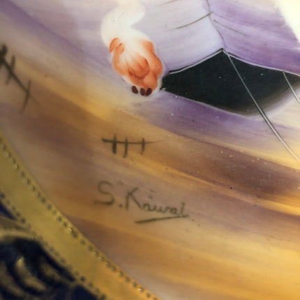 Camel China Desert Scene Antique Fruit Bowl.