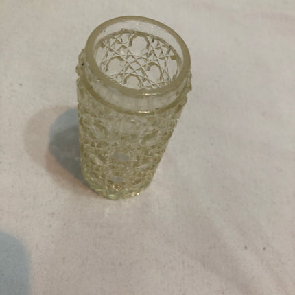 Antique Silver Topped Glass Dressing Table Pot.