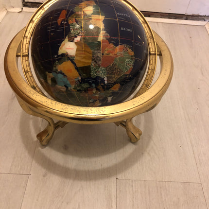 Blue Lapis & Semi Precious Gemstone Globe ( Table Top )