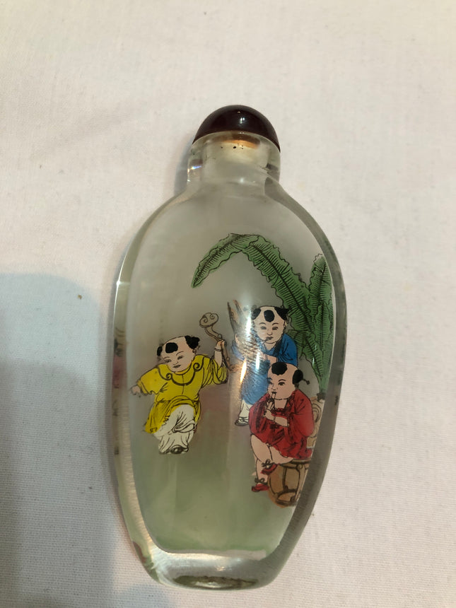 Inside Painted Oriental Snuff/Scent Bottle.