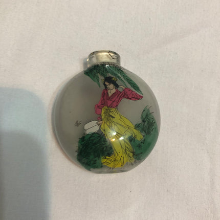 Inside Painted Oriental Snuff/ Scent Bottle.