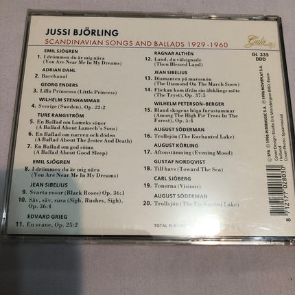 Gala Label. Jussi Bjorling Scandinavian Songs & Ballads.