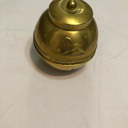 Liptons Souvenir British Empire Exhibition Brass Tea Caddy From 1924.