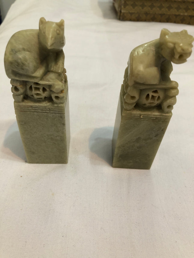 Two Oriental Jade Seals.