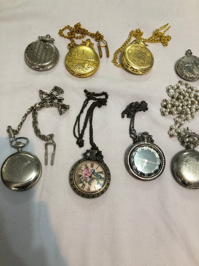 Collection of Eight Modern Ladies & Gents  Pocket Watches In Working Order