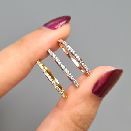 Slim Full Eternity Ring (1.2 mm) in Sterling Silver