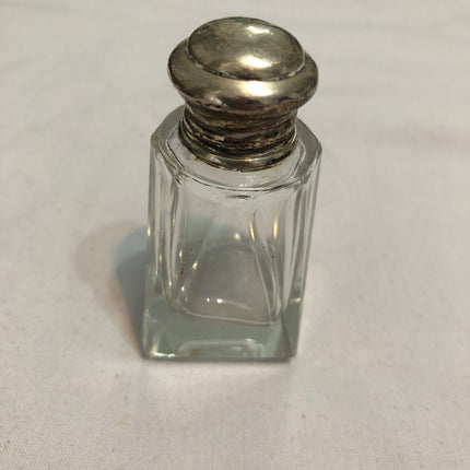 Antique Silver Topped Glass Perfume/Scent Bottle.