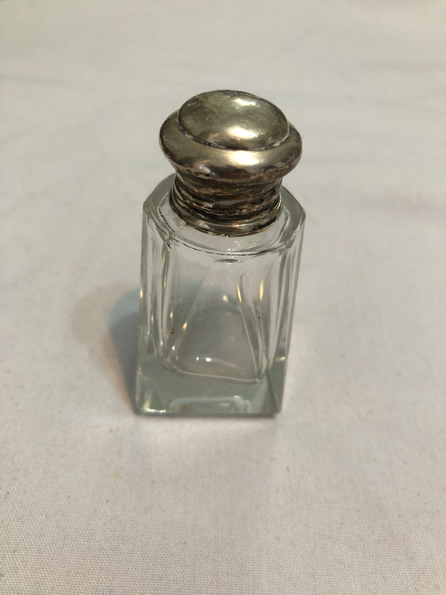 Antique Silver Topped Glass Perfume/Scent Bottle.