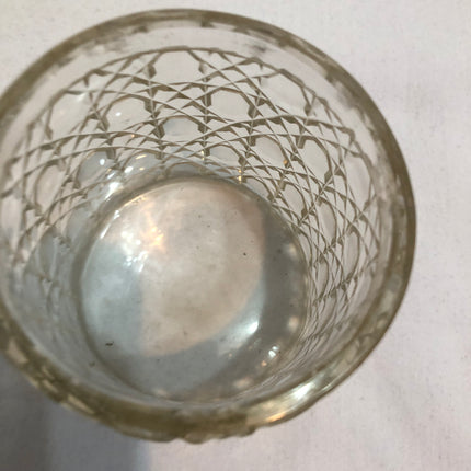 Antique Cut Glass Silver Topped Dressing Table Pot.