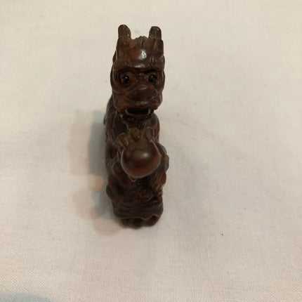 Carved Boxwood Netsuke (Signed).