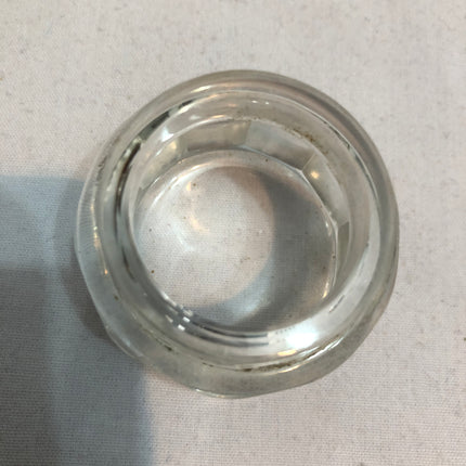 Antique Glass Silver Topped Dressing Table Pot.