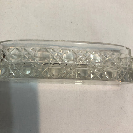 Antique Silver Topped Cut Glass Dressing Table Jar.