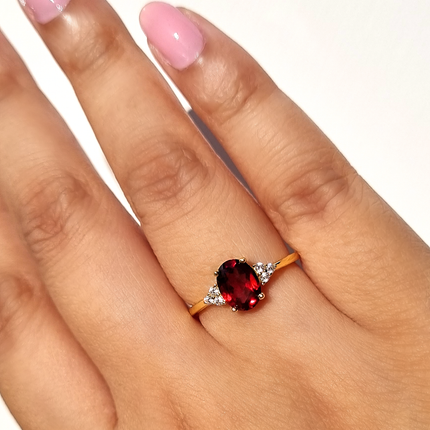 Garnet Ring in 18k Gold Vermeil