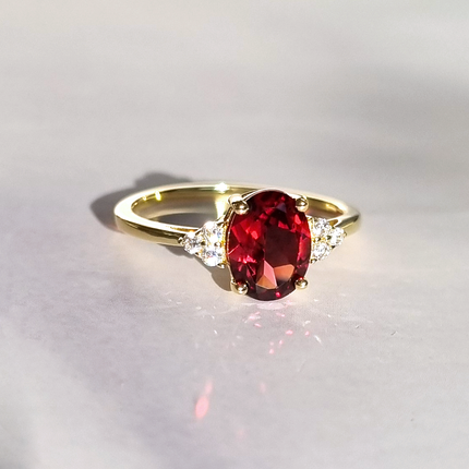 Garnet Ring in 18k Gold Vermeil