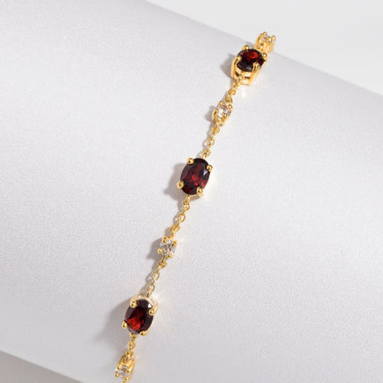 Complete Set - Garnet Jewellery Set in 18k Gold Vermeil