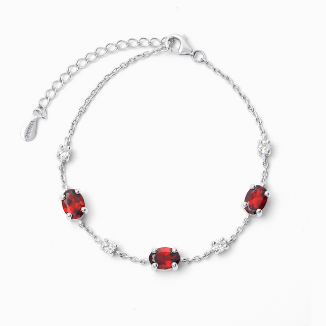 Garnet Bracelet in Sterling Silver