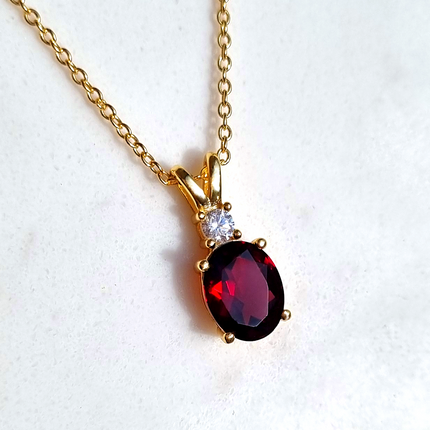 Garnet Pendant Necklace in 18k Gold Vermeil