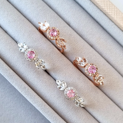 Aurelia Pink Sapphire Ring in 18k Rose Gold Vermeil