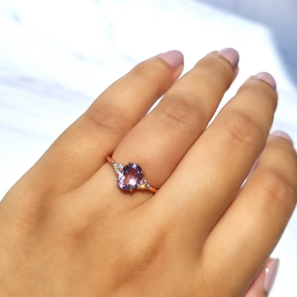 Lavender Amethyst Ring in 18k Rose Gold Vermeil