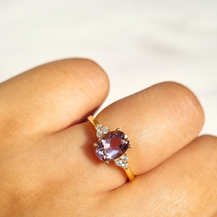 Lavender Amethyst Ring in 18k Gold Vermeil