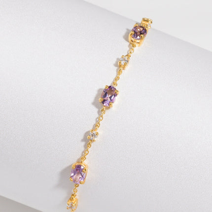 Complete Set - Amethyst Jewellery Set in 18k Gold Vermeil