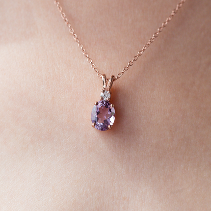 Amethyst Pendant Necklace in 18k Rose Gold Vermeil