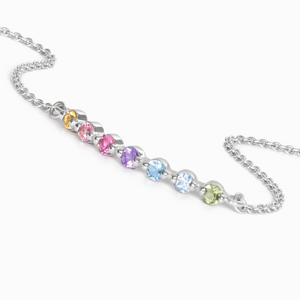 Pastel Rainbow Gemstone Bracelet in Sterling Silver