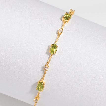 Peridot Bracelet in 18k Gold Vermeil
