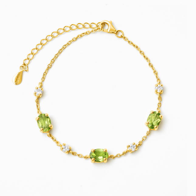 Peridot Bracelet in 18k Gold Vermeil