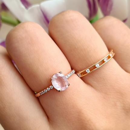 Rose Quartz Ring in Rose Gold Vermeil