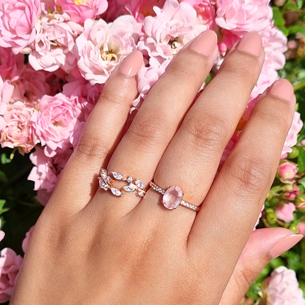 Rose Quartz Ring in Rose Gold Vermeil
