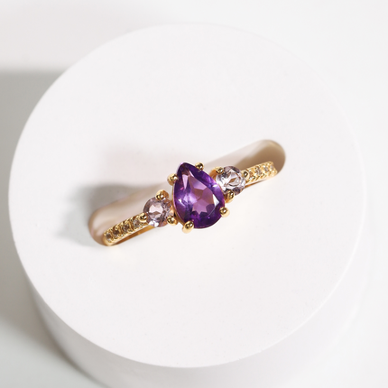 Amethyst and Lavender Amethyst Ring in 18k Gold Vermeil