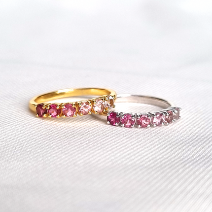 Ombre Pink Tourmaline Eternity Band in Sterling Silver