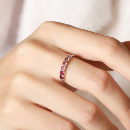 Ombre Pink Tourmaline Eternity Band in Sterling Silver