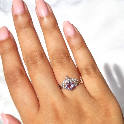 Selene Lavender Amethyst Ring Set in Sterling Silver