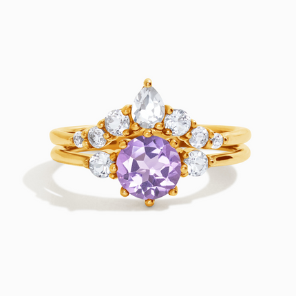 Selene Lavender Amethyst Ring Set in 18k Gold Vermeil