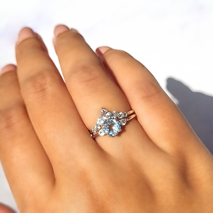 Selene Blue Topaz Ring Set in Sterling Silver