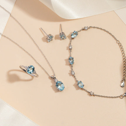 Mini Set 1 - Blue Topaz Jewellery Set in Sterling Silver