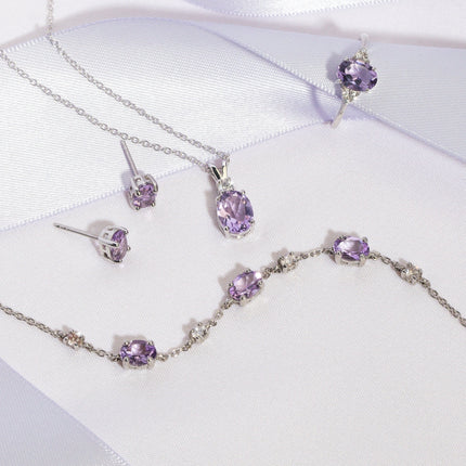Mini Set 1 - Amethyst Jewellery Set in Sterling Silver