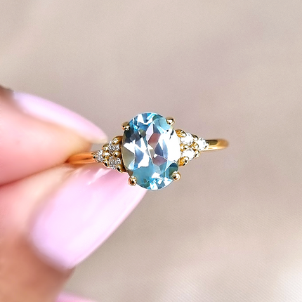 Sky Blue Topaz Ring in 18k Gold Vermeil