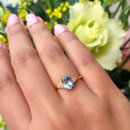 Sky Blue Topaz Ring in 18k Gold Vermeil