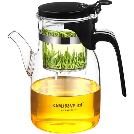 900ml Filter Glass Tea Cup – Elegant Clear Teapot with Infuser