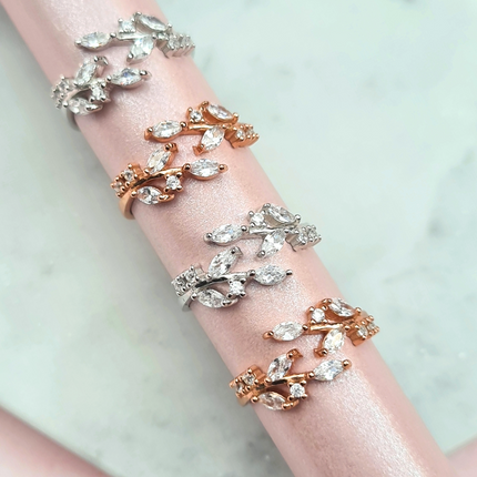 Adjustable Leaf Ring in Rose Gold