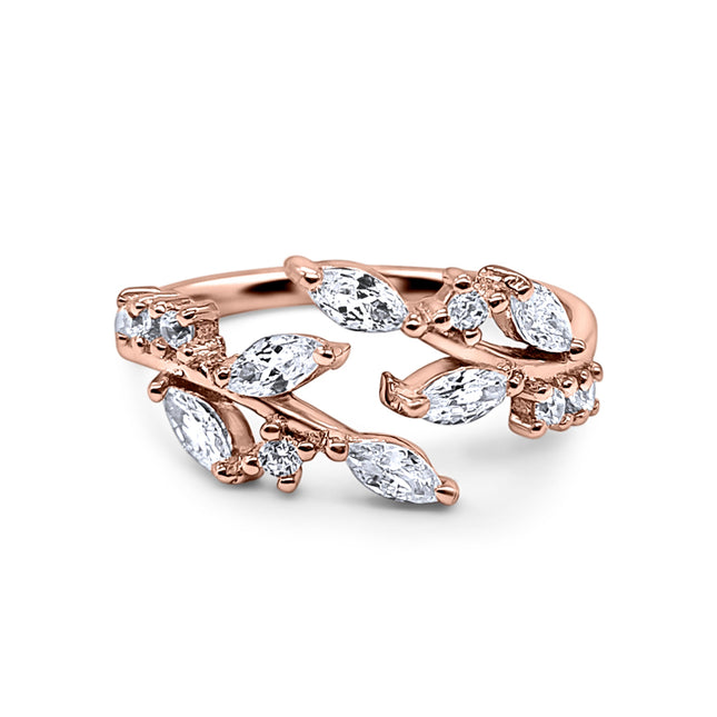 Adjustable Leaf Ring in Rose Gold